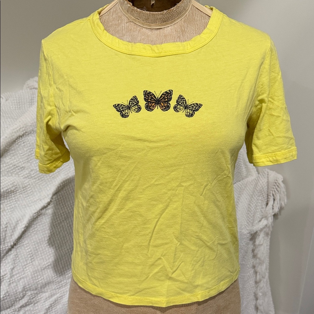 100% Organic Cotton Butterfly Print Women's tee